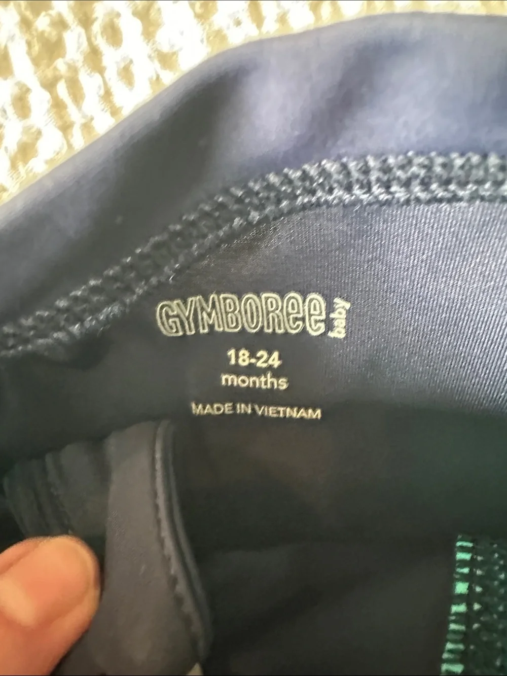 Gymboree Navy, Aqua and Teal Short Sleeve Zip-One-Piece Swim Suit